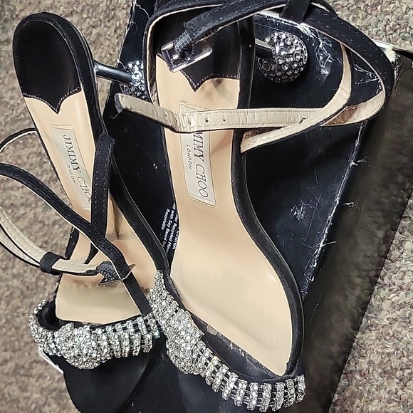Jimmy Choo Black Women's Sandals with Silver Accents - Picture 12 of 12